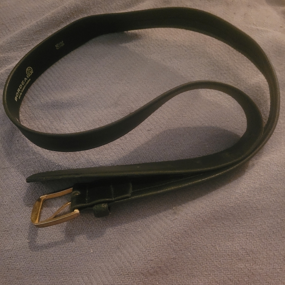 Bordeaux By Custom Black Leather Belt